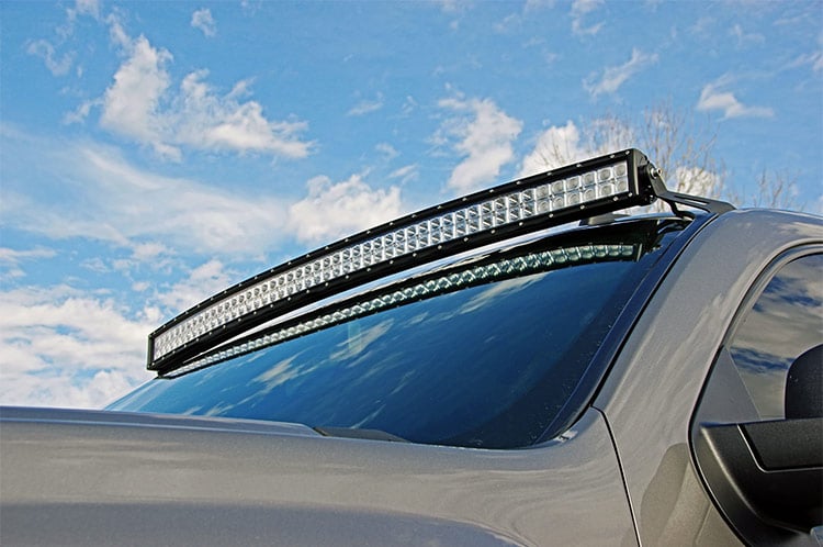 Rough Country 70507 LED Light Mount | Upper Windshield | 50" Curved | Chevy/GMC 1500/1500 SUV/2500HD/3500HD (07-14)