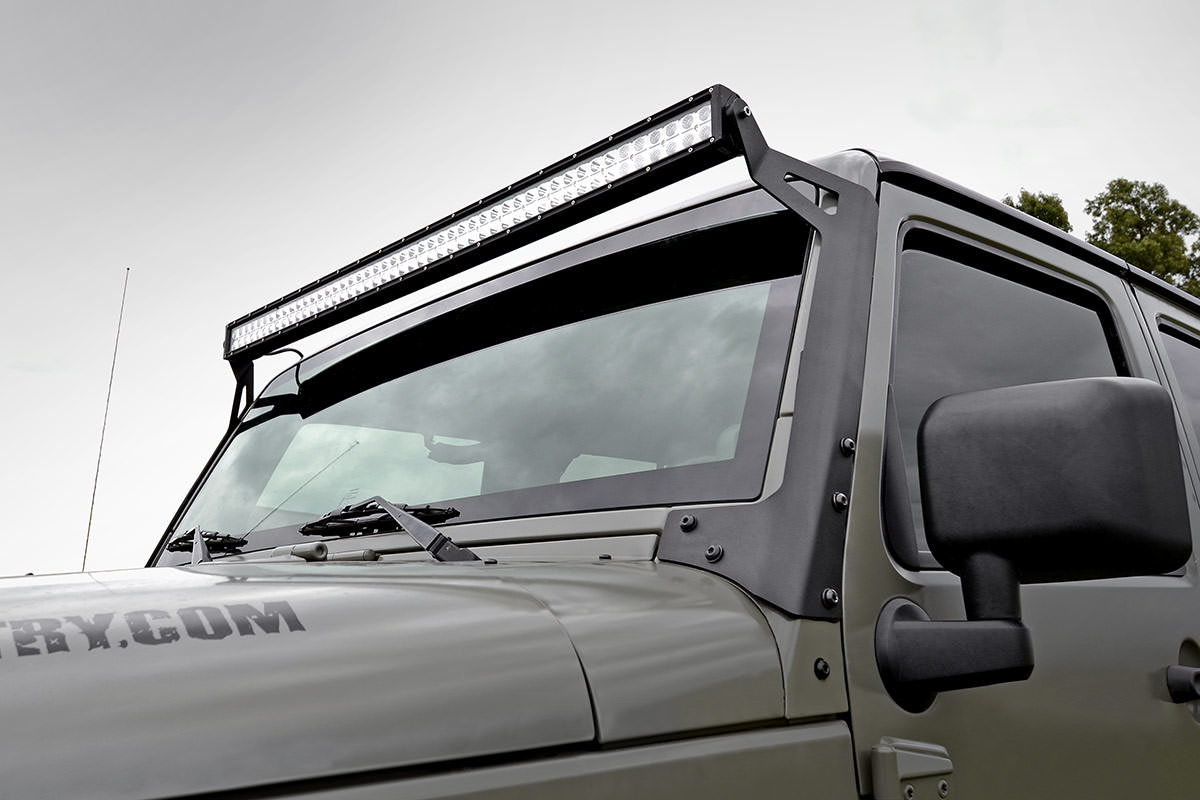 Rough Country 80504 LED Light Kit | Windshield | 50" Spectrum Dual Row | Jeep Wrangler JK/Wrangler Unlimited (07-18)
