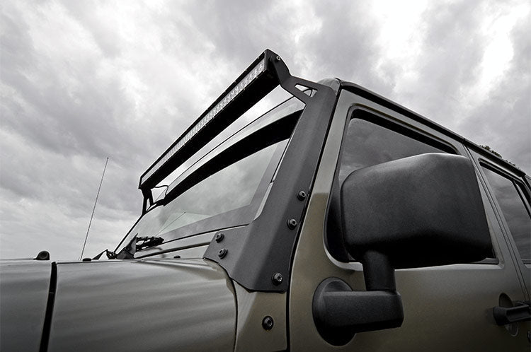 Rough Country 80504 LED Light Kit | Windshield | 50" Spectrum Dual Row | Jeep Wrangler JK/Wrangler Unlimited (07-18)