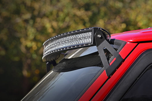 Rough Country 70075 LED Light Kit | Windshield Mount | 50" BLK Single Row | Jeep Cherokee XJ (84-01)