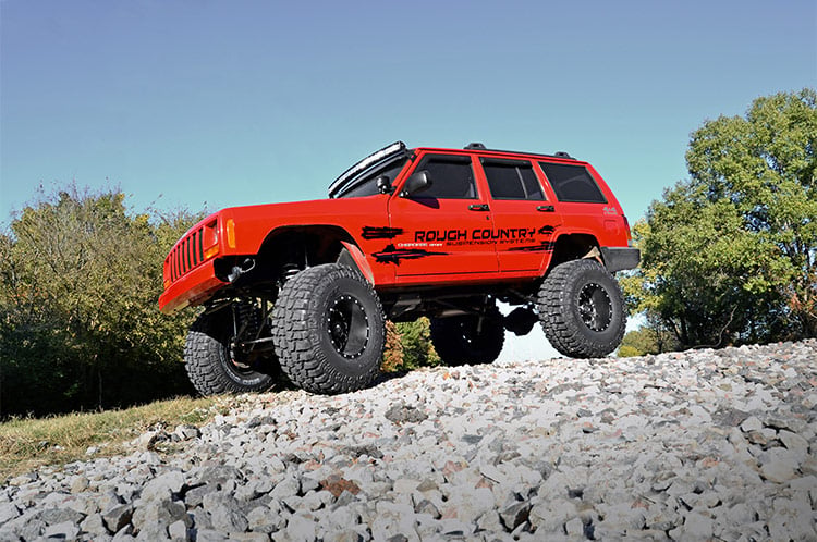 Rough Country 70072 LED Light Kit | Windshield Mount | 50" BLK Dual Row | Jeep Cherokee XJ (84-01)