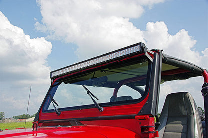 Rough Country 70508 LED Light Mount | Upper Windshield | 50" Straight | Jeep Wrangler YJ (87-95)