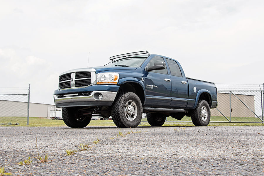 Rough Country 70538 LED Light Mount | Upper Windshield | 54" Curved | Dodge 1500 2WD/4WD (02-08)