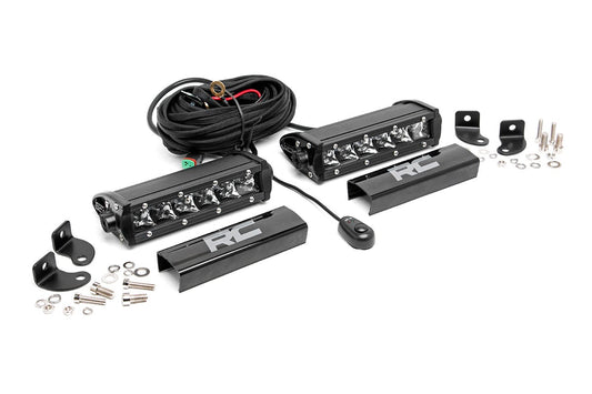 Rough Country 70706 6 Inch Chrome Series LED Light Bar | Single Row | Pair