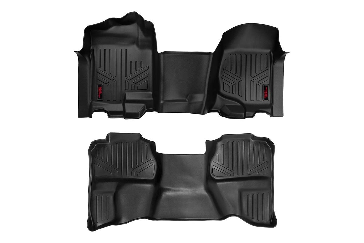 Rough Country M-21072 Floor Mats | FR & RR | OV Hump | Ext Cb | Chevy/GMC 1500/2500HD (07-14)