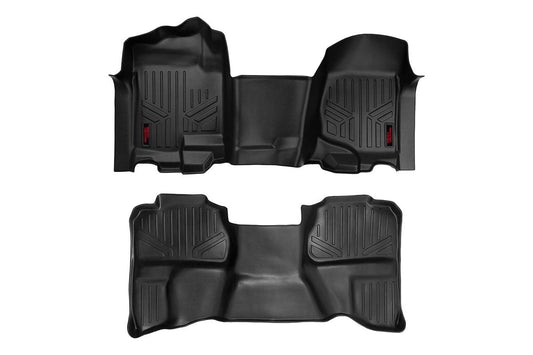 Rough Country M-21072 Floor Mats | FR & RR | OV Hump | Ext Cb | Chevy/GMC 1500/2500HD (07-14)