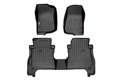 Rough Country M-61501 Floor Mats | FR & RR | RR Lockable | Jeep Gladiator JT 4WD (2020-2025)
