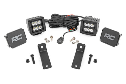 Rough Country 97082 LED Light Kit | Rear Mount | 2" Black Pair | Flood | Can-Am Maverick Sport 1000R