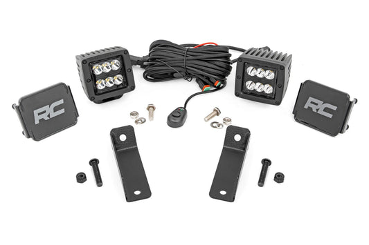 Rough Country 97082 LED Light Kit | Rear Mount | 2" Black Pair | Flood | Can-Am Maverick Sport 1000R