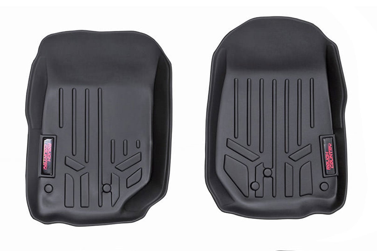Rough Country M-6142 Floor Mats | Front | | Jeep Wrangler JK/Wrangler Unlimited 4WD (2014-2018)