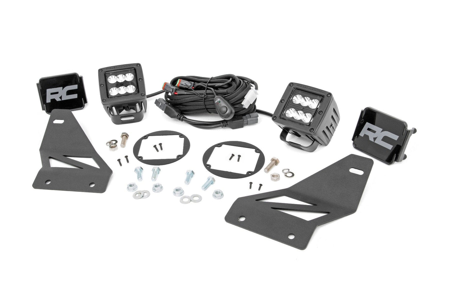 Rough Country 71023 LED Light Kit | Fog Mount | 2" Black Pair | Spot | Nissan Frontier (05-20)