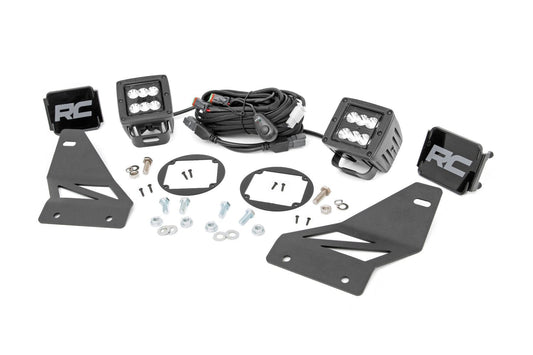 Rough Country 71023 LED Light Kit | Fog Mount | 2" Black Pair | Spot | Nissan Frontier (05-20)