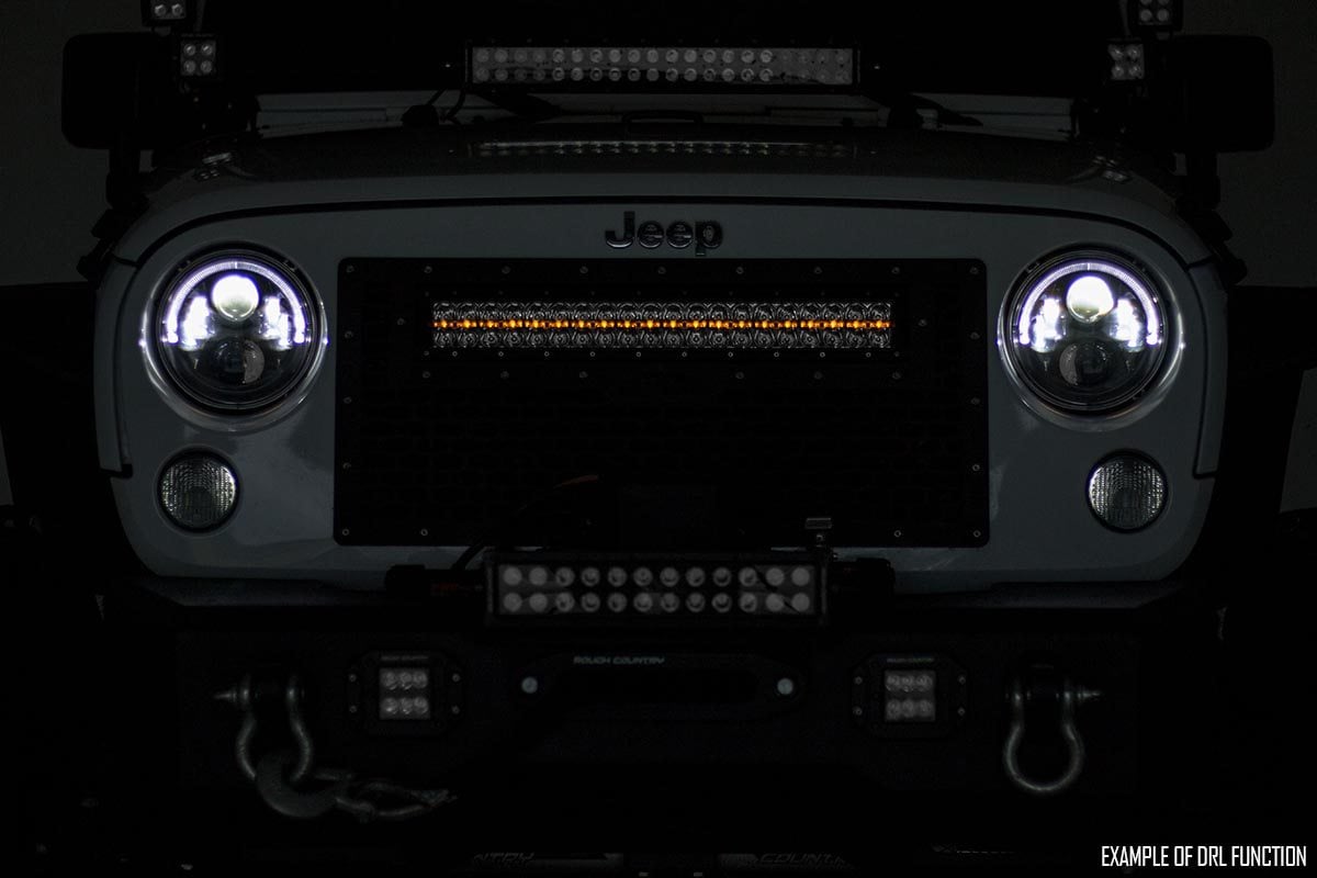 Rough Country 70920DA 20 Inch Chrome Series LED Light Bar | Dual Row | Amber DRL