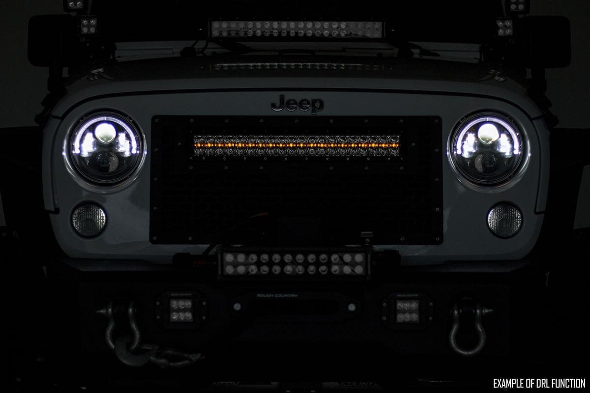 Rough Country 70712BLDRLA 12 Inch Black Series LED Light Bar | Single Row | Amber DRL