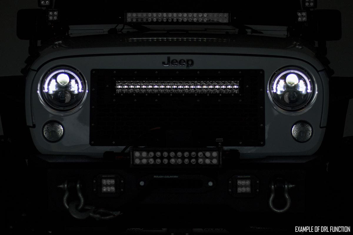 Rough Country 70920BD 20 Inch Black Series LED Light Bar | Dual Row | Cool White DRL
