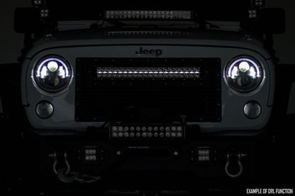 Rough Country 70190BDA Mesh Grille | 30" Dual Row LED | Black | Amber DRL | GMC Sierra 1500 (14-15)