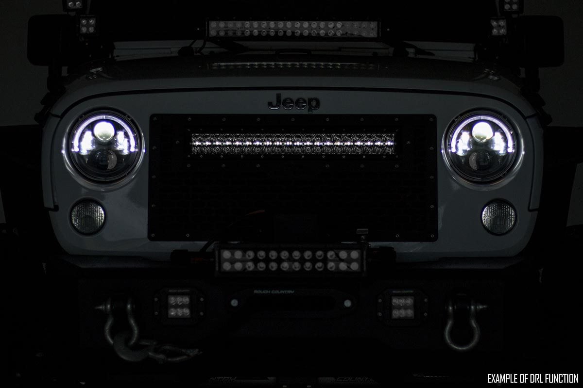 Rough Country 72930D 30 Inch Chrome Series LED Light Bar | Curved | Dual Row | Cool White DRL