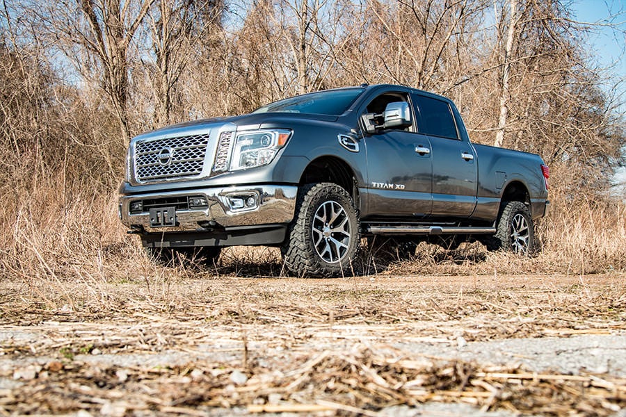 Rough Country 868RED 2 Inch Lift Kit | Red Spacers | Nissan Titan XD 2WD/4WD (2016-2024)