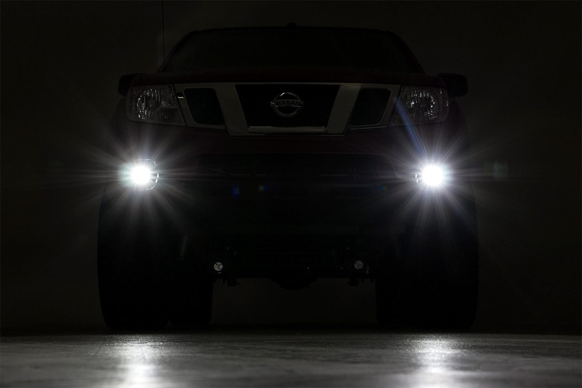 Rough Country 71023 LED Light Kit | Fog Mount | 2" Black Pair | Spot | Nissan Frontier (05-20)