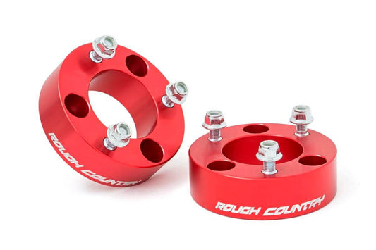 Rough Country 865RED 2.5 Inch Leveling Kit | Red Spacers | Nissan Frontier (05-25)/Xterra (05-15)