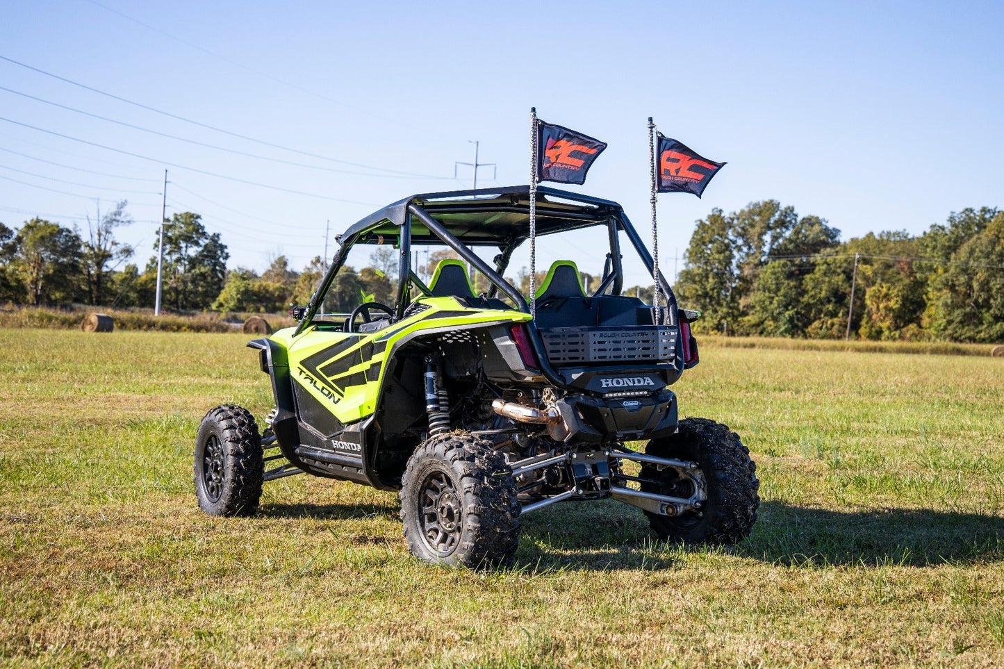 Rough Country 92039 Whip Mount | Bed |  4' Multl-Color LED Whip Pair | Honda Talon 1000