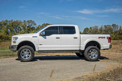 Rough Country 21005 Oval Nerf Step | Crew Cab | Black | Ford F-150/Lightning/F-250/F-350/Raptor (15-26)