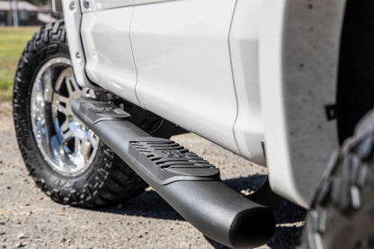 Rough Country 21005 Oval Nerf Step | Crew Cab | Black | Ford F-150/Lightning/F-250/F-350/Raptor (15-26)