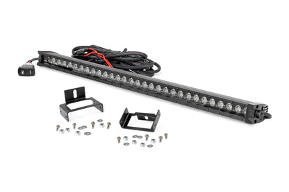 Rough Country 70530BLDRL LED Light Kit | Grill | 30" Black Single Row | White DRL | Ford F-250/F-350 Super Duty (11-16)