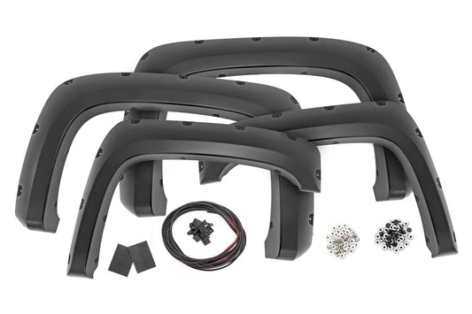 Rough Country F-C10714B Pocket Fender Flares | 6'7" & 8' Bed | Chevy Silverado 1500/2500HD/3500HD (07-14)