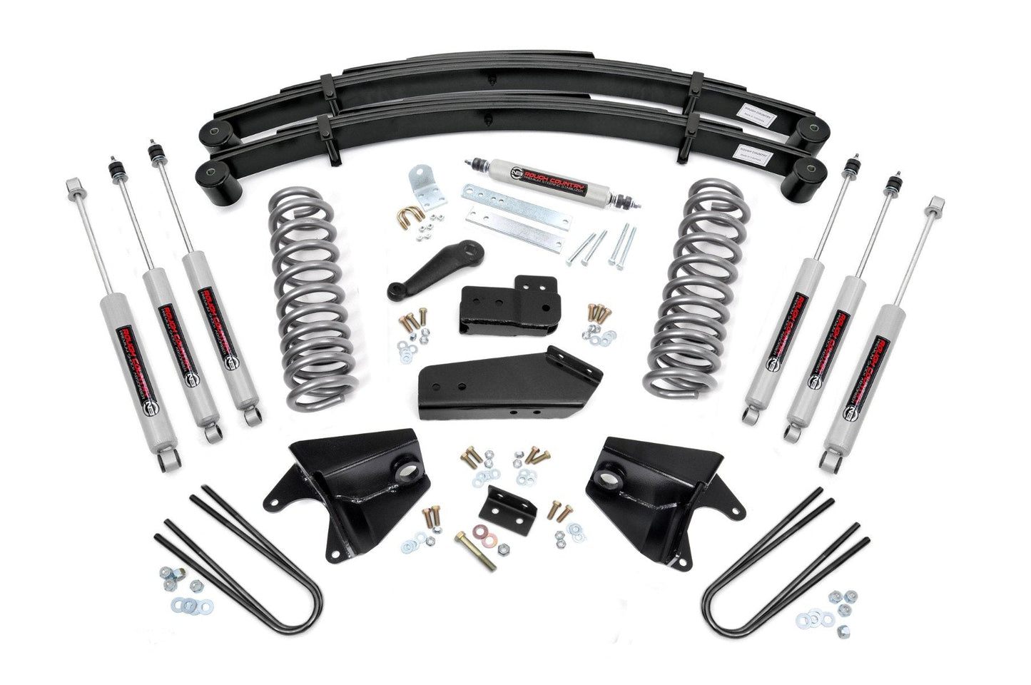 Rough Country 52033 4 Inch Lift Kit | Quad Front Shocks | Rear Springs | Ford F-150 4WD (80-96)