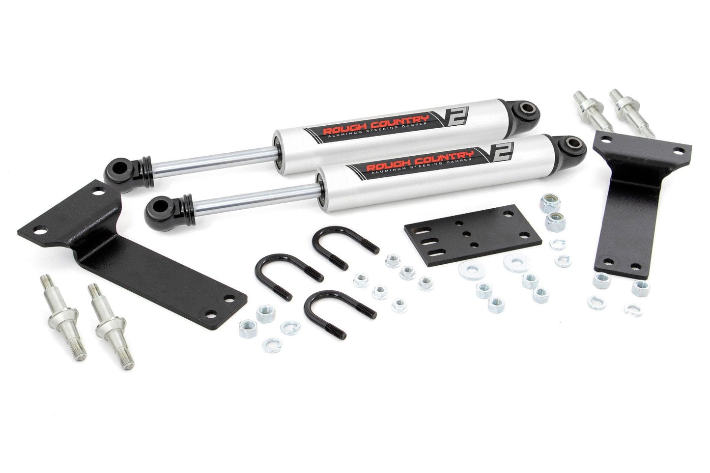 Rough Country 8749070 V2 Steering Stabilizer | Dual | 2-8 Inch Lift | Ford Excursion (00-05)/Super Duty (99-04)