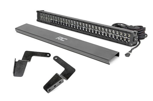 Rough Country 70652DRL LED Light Kit | Bumper Mount | 30" Black Dual Row | White DRL | Toyota FJ Cruiser (07-14)