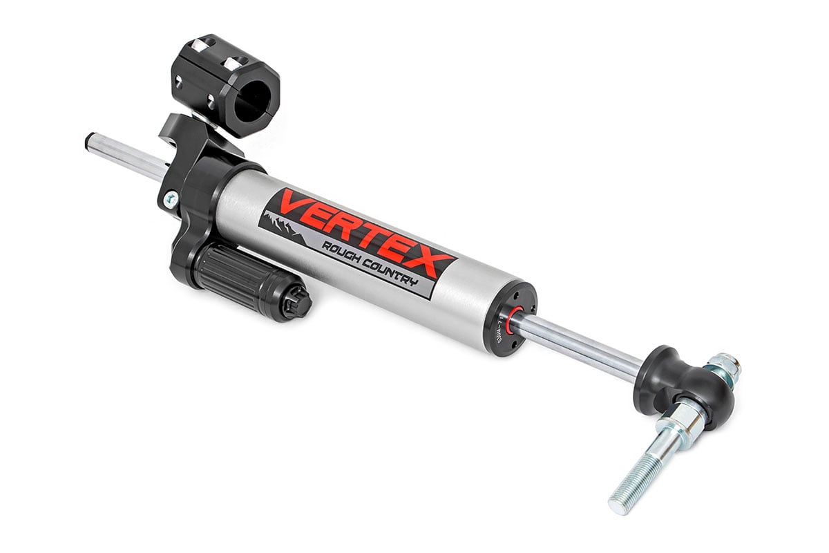 Rough Country 680900 Vertex Steering Stabilizer | Pass-Through | Jeep Wrangler JK/Wrangler Unlimited (07-18)