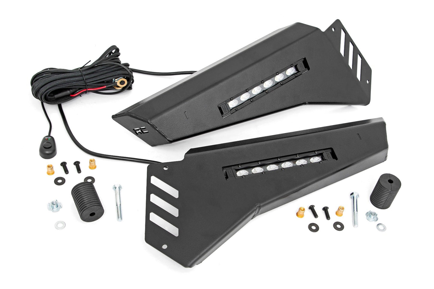 Rough Country 93044 Bumper Wings | 6" Black Slimline LED Pair | Polaris Ranger 1000/Ranger XP 900/1000