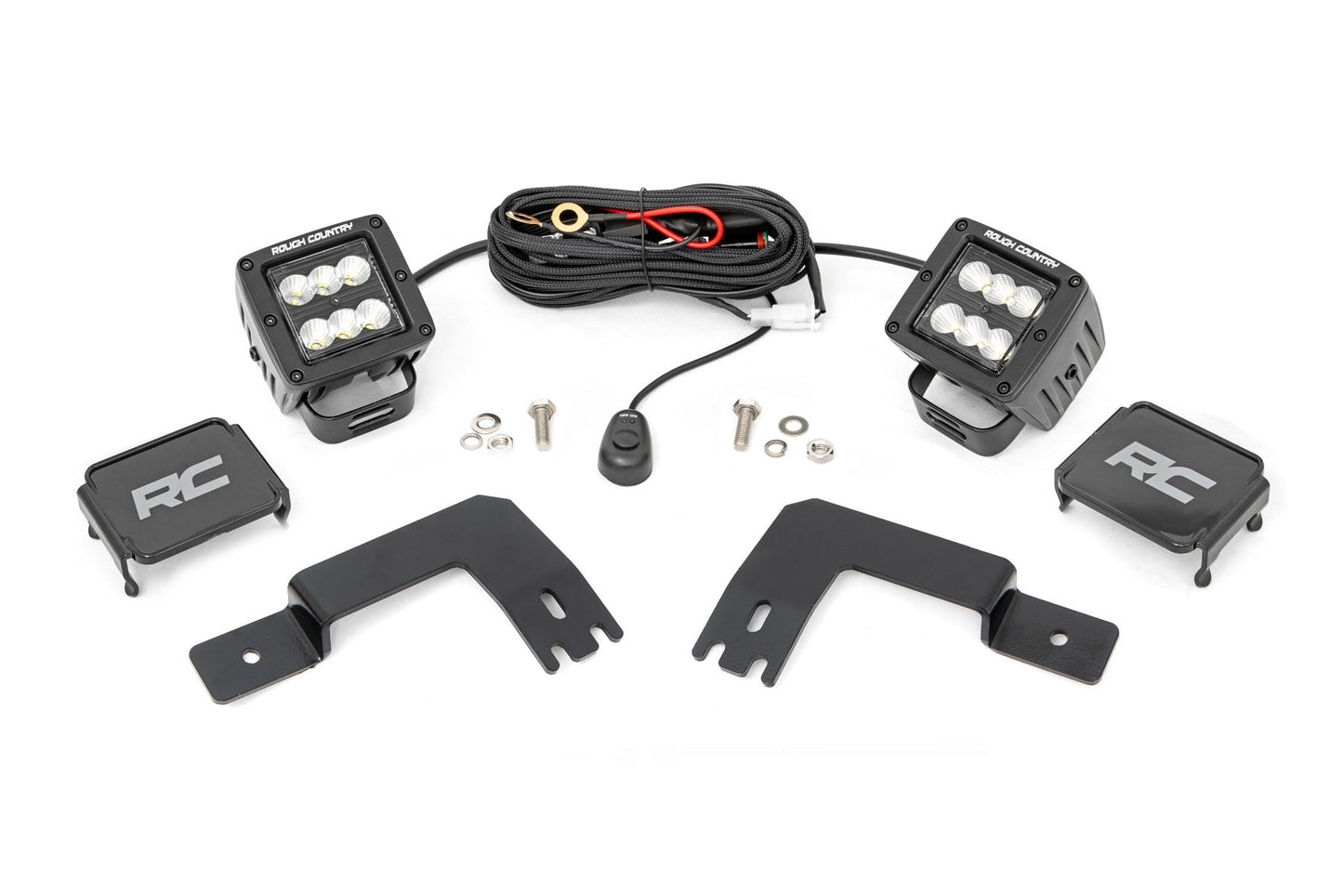 Rough Country 93188 LED Light | Under Bed Mount | 2" Black Pair | Flood | Polaris XPEDITION ADV 5