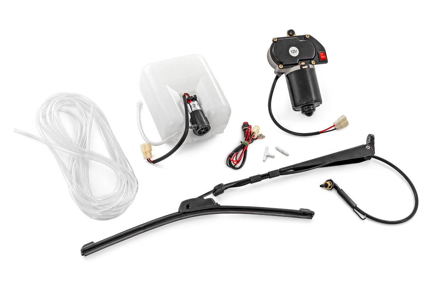 Rough Country 99084 Universal UTV Powered Wiper w/Washer Tank | 16" Blade