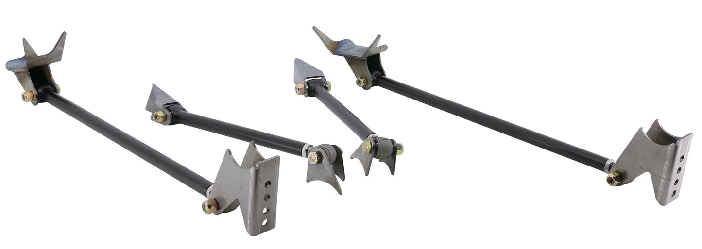 Ridetech 18987999 Triangulated Four Link , Universal Weld-in with black powder coated bars.