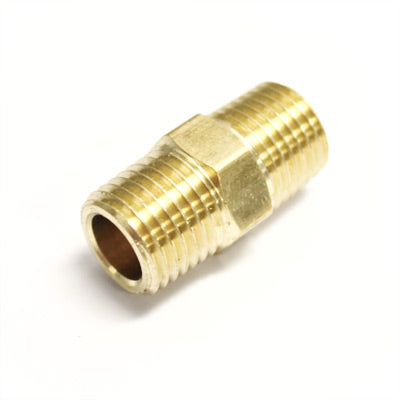 Ridetech 31957001 Airline Fitting, Nipple. 1/4" NPT x 1" Long with Hex