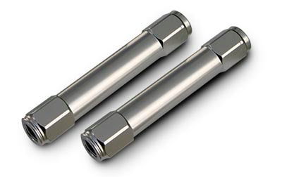 Ridetech 11019400 Billet aluminum tie rod adjusters for 1955-1957 Chevy Car.