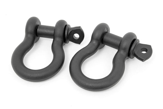 Rough Country RS121 D Ring Shackles | Cast | 3/4" Pin | Pair | Black