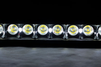 Rough Country 70728BLDRL 8 Inch Black Series LED Light Bar | Single Row | Cool White DRL | Pair