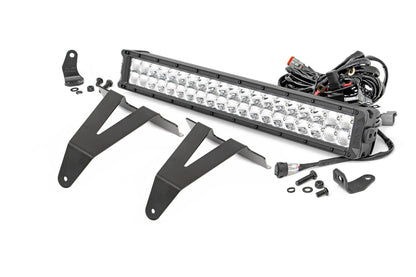 Rough Country 70781 LED Light Kit | Bumper Mount | 20" Chrome Dual Row | Amber DRL | Ram 1500 (19-24)