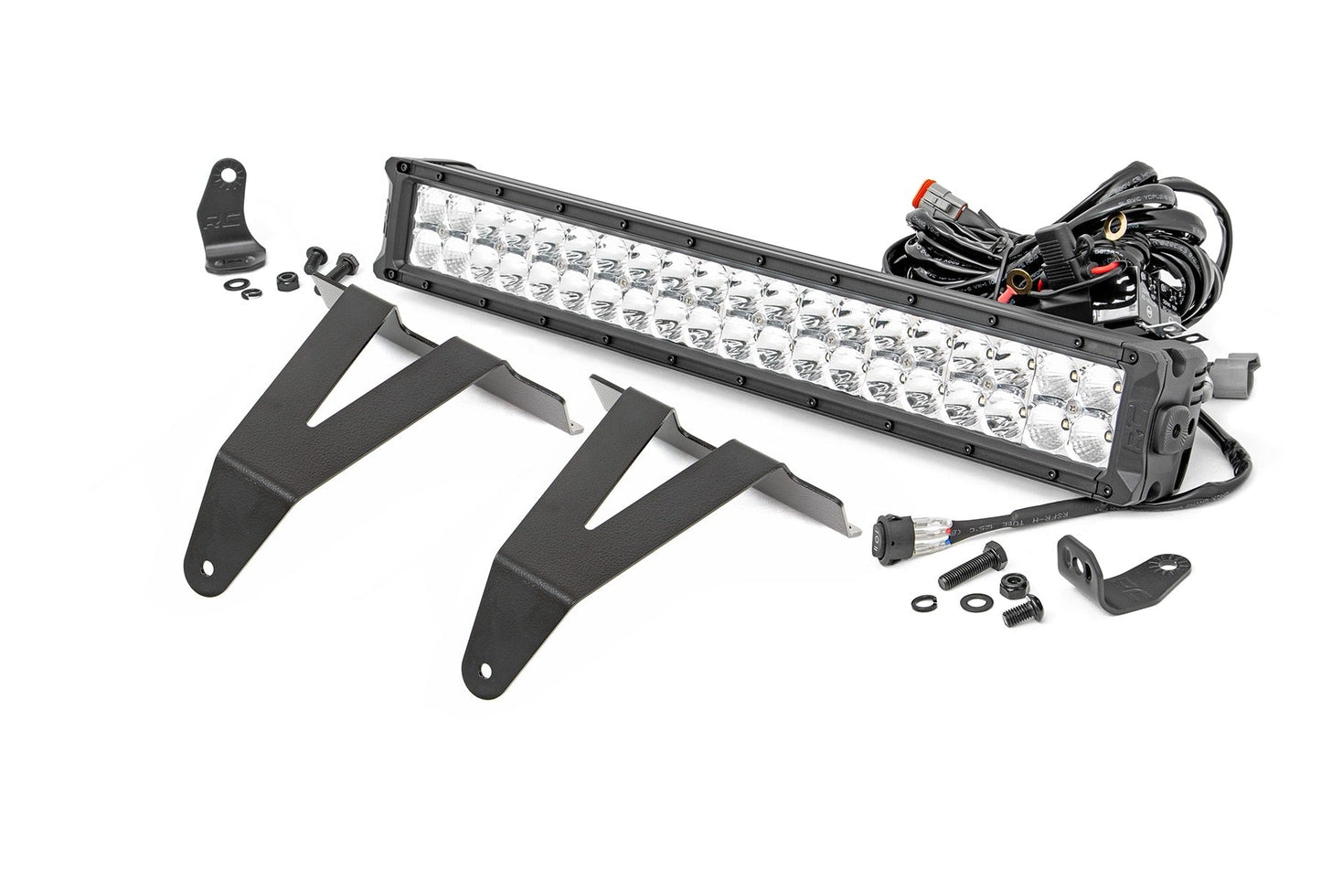 Rough Country 70780 LED Light Kit | Bumper Mount | 20" Chrome Dual Row | White DRL | Ram 1500 (19-24)