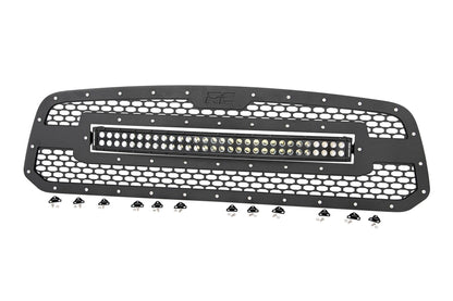 Rough Country 70199DRL Mesh Grille | 30" Dual Row LED | Black | White DRL | Ram 1500 2WD/4WD (13-18 & Classic)