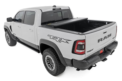 Rough Country 49320550 Hard Tri-Fold Flip Up Fold Bed Cover | 5'7" Bed | Ram 1500 (19-26)/1500 TRX (21-24)