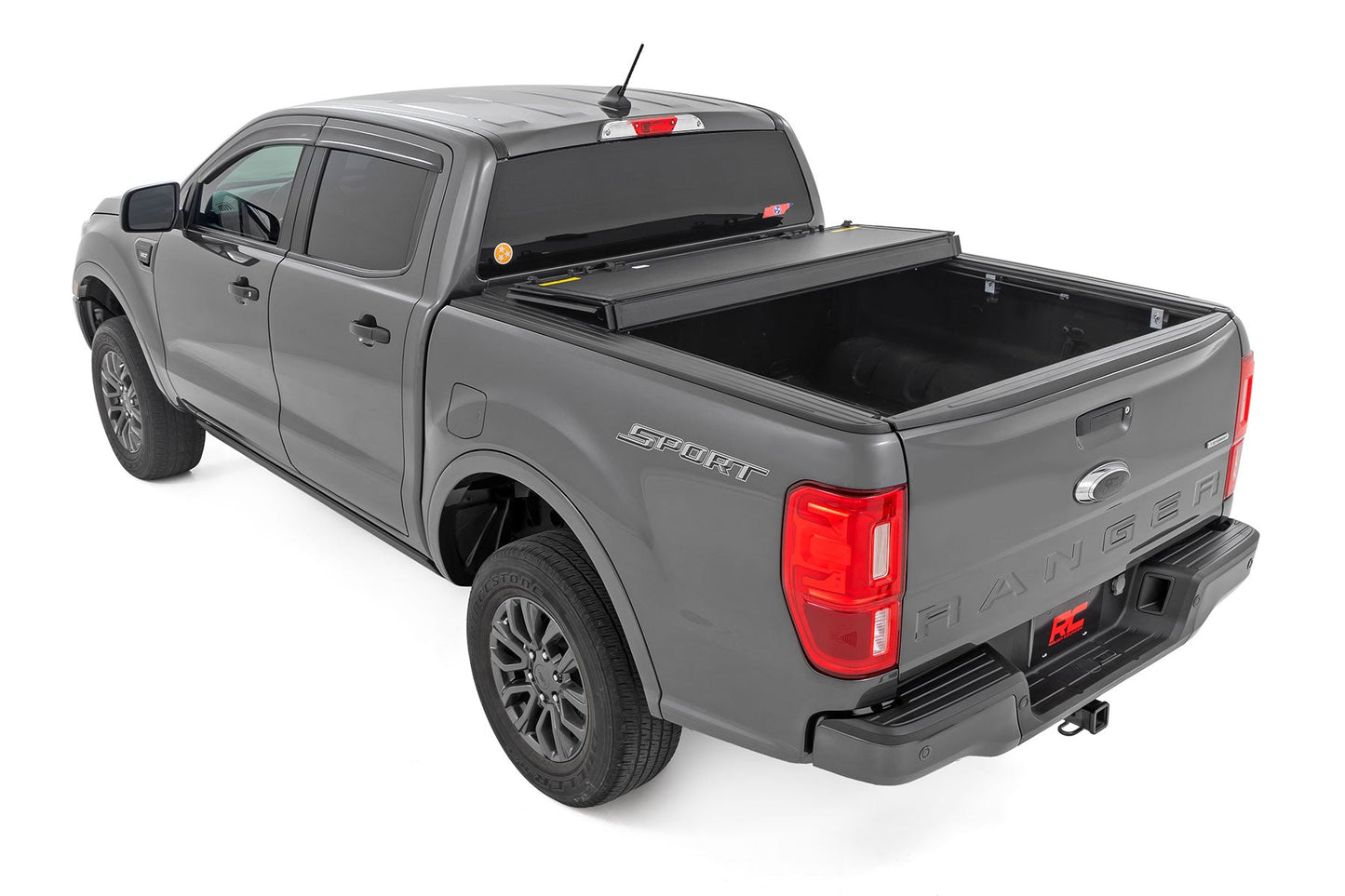 Rough Country 49220500 Hard Tri-Fold Flip Up Bed Cover | 5' Bed | Ford Ranger 2WD/4WD (2019-2023)