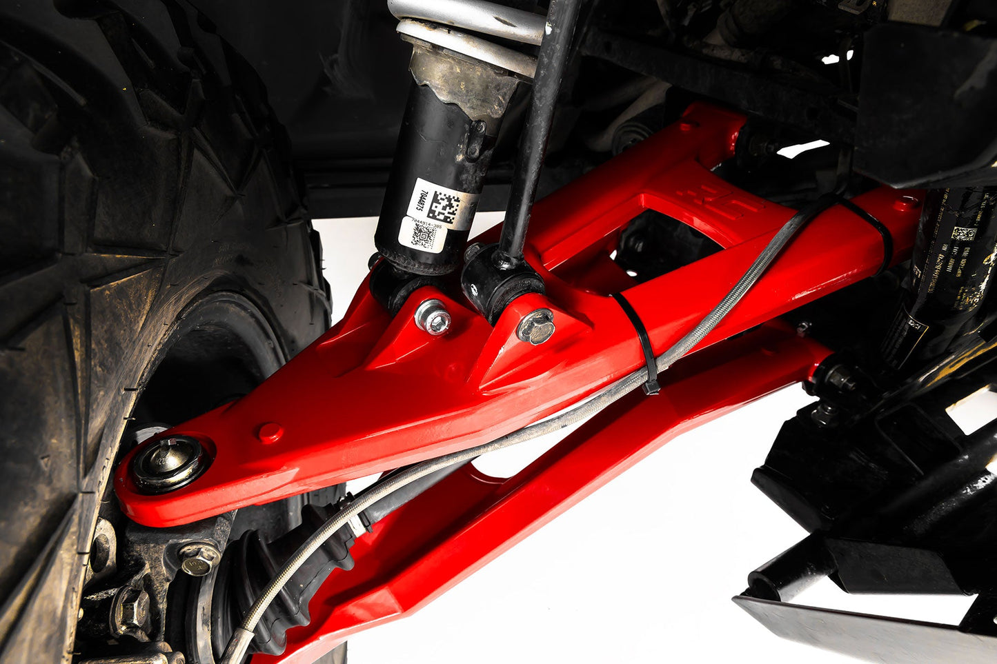 Rough Country 93155RED Red Forged Alum High Clearance 2" Fwd Offset Control Arms w/Ball Joints | Polaris Ranger 1000XP