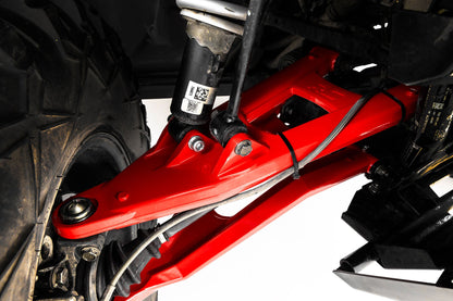 Rough Country 93155RED Red Forged Alum High Clearance 2" Fwd Offset Control Arms w/Ball Joints | Polaris Ranger 1000XP