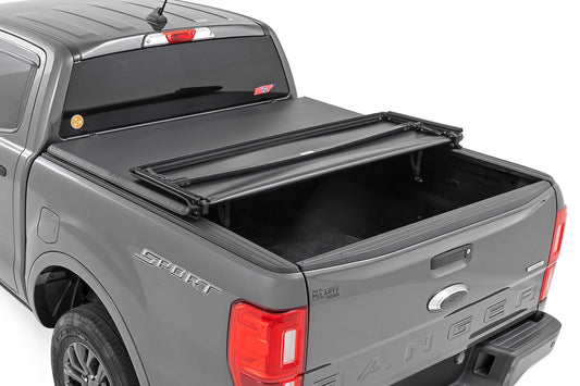 Rough Country 41219500A Soft Tri-Fold Bed Cover | 5' Bed | Ford Ranger 2WD/4WD (2019-2023)