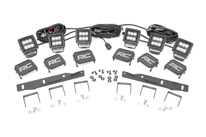 Rough Country 70700 LED Light Kit | Fog Mount | Triple 2" Black Pair | Ford Raptor 4WD (17-20)
